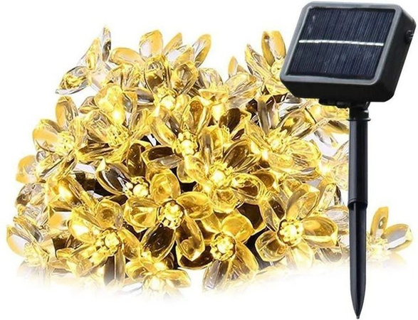 Salcar Solar-Lichterkette Kirschblüten mit 20 LED, warmweiß, wasserfest, 5 m Länge
