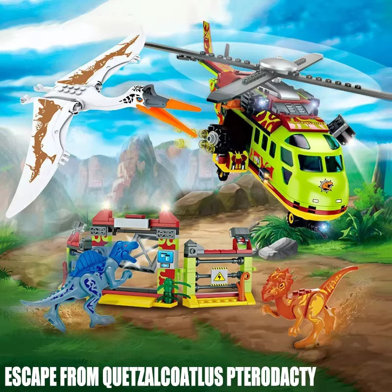 Mengwoha Jurassic Dinosaurier Welt Bausteine Set mit Tierfiguren und Roboter in Mehrfarbig - Bild 4