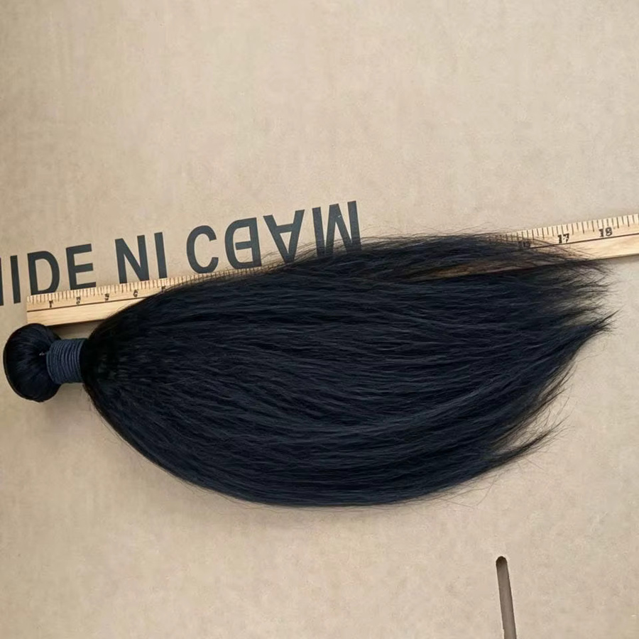 BINF Kinky Straight Echthaar-Bündel, Burmesisches Yaki Straight, Damen - Bild 2