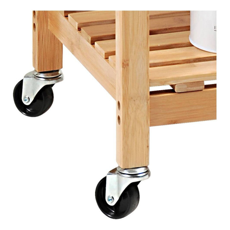 Kesper Küchenwagen aus FSC-zertifiziertem Bambus und Fliesen in Braun mit Rollen und Servierfächern, B/T/H: 81,0 x 48,0 x 38,0 cm - Bild 2
