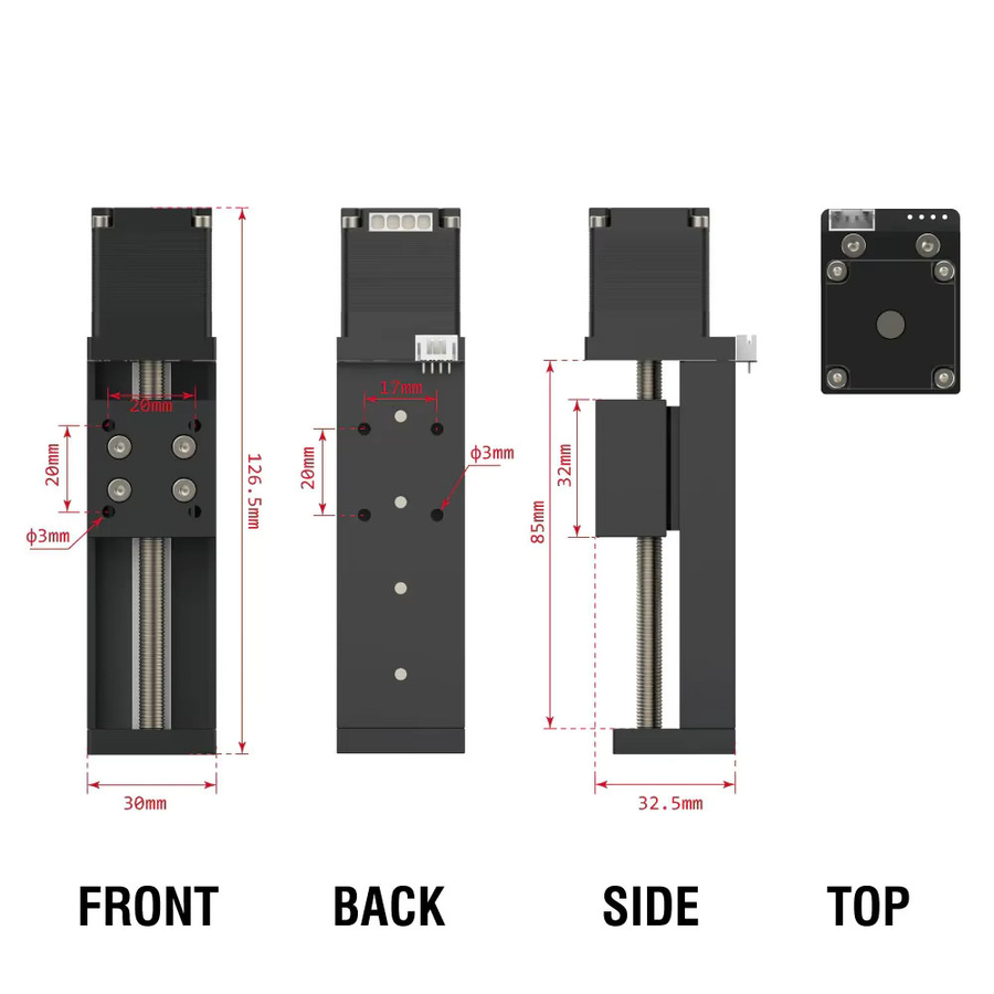 NEJE 50mm MAX4 Maschinen-Z-Achsen-Einstellmodul DIY-Werkzeug für CNC-Maschinen in Schwarz - Bild 3