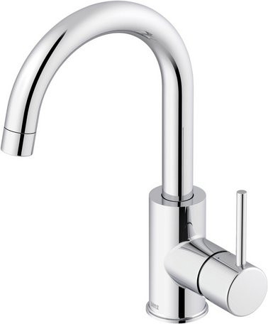 LENZ Waschtischarmatur BOW² aus Messing in Chrom und Silber mit schwenkbarem Auslauf und Pop-up-Abfluss - Bild 1