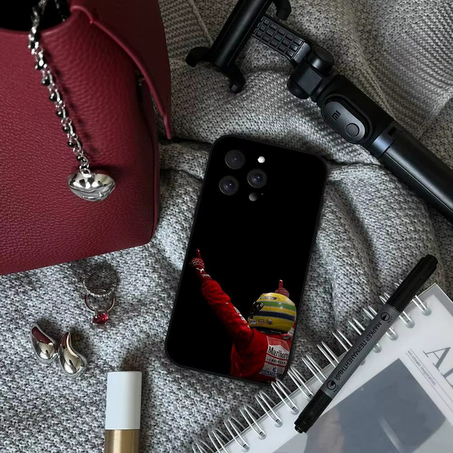 Mesuca Handyhülle Ayrton Senna für iPhone 11 bis 17 Pro Max Plus Mini in Schwarz aus weichem TPU - Bild 3