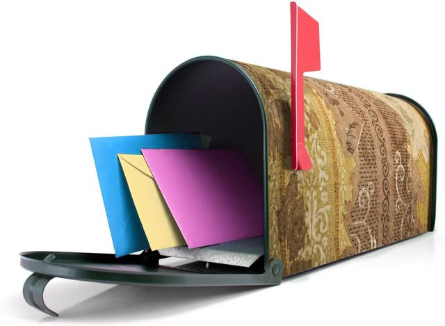 Banjado Amerikanischer Briefkasten in Grün mit Motiv Alte Tapeten aus pulverbeschichtetem Stahl, B/H/T: 48 x 22 x 16 cm - Bild 1