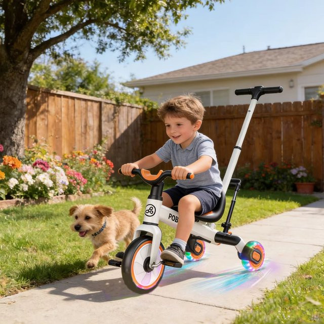 HGTUGO 3-in-1 Kleinkind-Dreirad, Drift-Trike, mit Licht, ab 1,5 Jahre - Bild 1