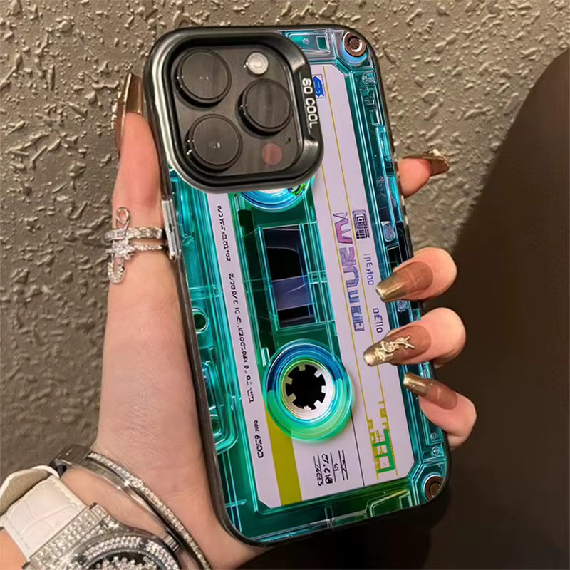 Retro-Kassettenband Handyhülle mit Galvanisierung für Xiaomi Redmi Note 14 Pro 4G Note 15 13 12 11 Pro Plus Note 13 Pro 5G Cover in Multicolour - Bild 4