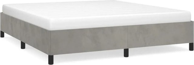 vidaXL Bettgestell aus Samt in Grau, B/T/H: 160 x 200 x 35 cm - Bild 1