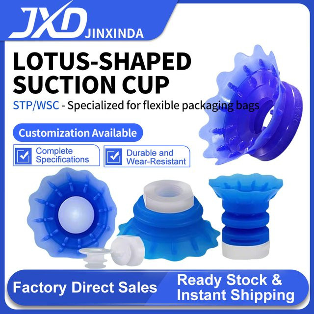 JXD Pneumatischer Beutelöffner mit Lotusförmiger Silikondüse und Vakuumsaugnapf für flexible Verpackungen in Blau - Bild 1