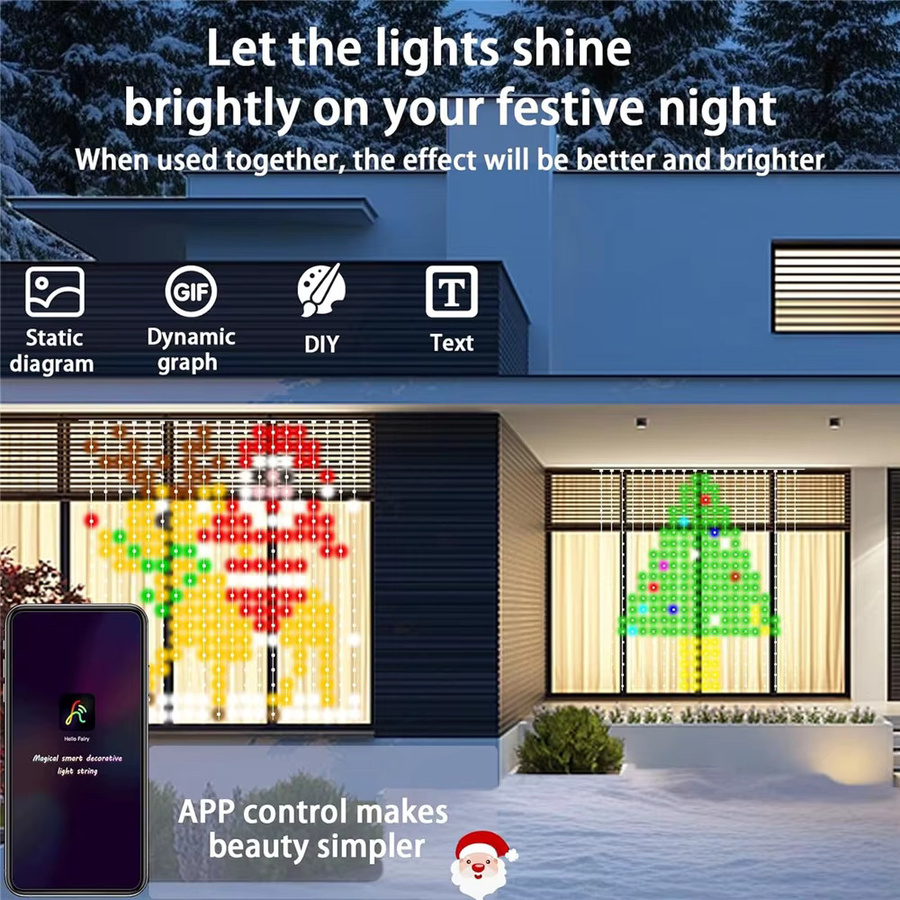 DACHAN Smart LED-RGB-Vorhanglichter mit Musikfunktion, App-Steuerung und Fernbedienung, Multicolor Partylichter für Hochzeit, Geburtstag und Valentinstag - Bild 2