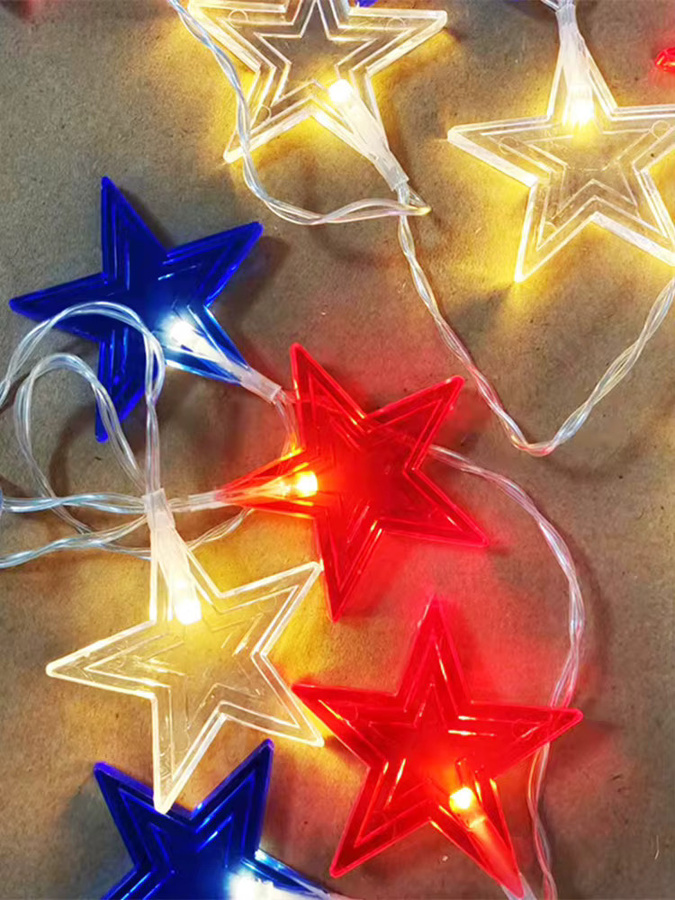 LED-Lichterkette mit Acryl-Sternen in Rot und Multicolour, batteriebetrieben, ideal für Weihnachten, Partys und Hochzeiten - Bild 2