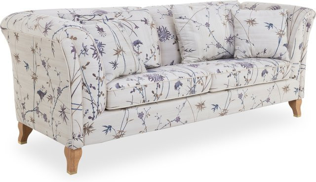 3-Sitzer Sofa FERRARA von bassetti in bunt mit Stoffbezug und Eichenoptik, B/T/H: 206 x 82 x 95 cm - Bild 1
