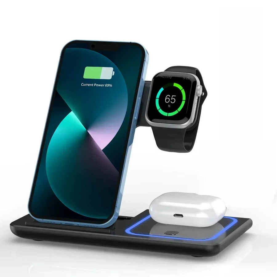 3-in-1 kabellose Reise-Ladestation für iPhone 16 bis 12 Pro Max, iWatch S10 bis SE Ultra und AirPods 4/3 Pro, faltbare Schnell-Ladestation - Bild 3