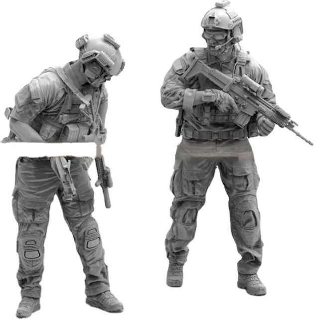 BAANFU US-Spezialeinheiten-Team, Harzfiguren-Modellbausatz, Maßstab 1:35, 2-teiliges Set - Bild 1