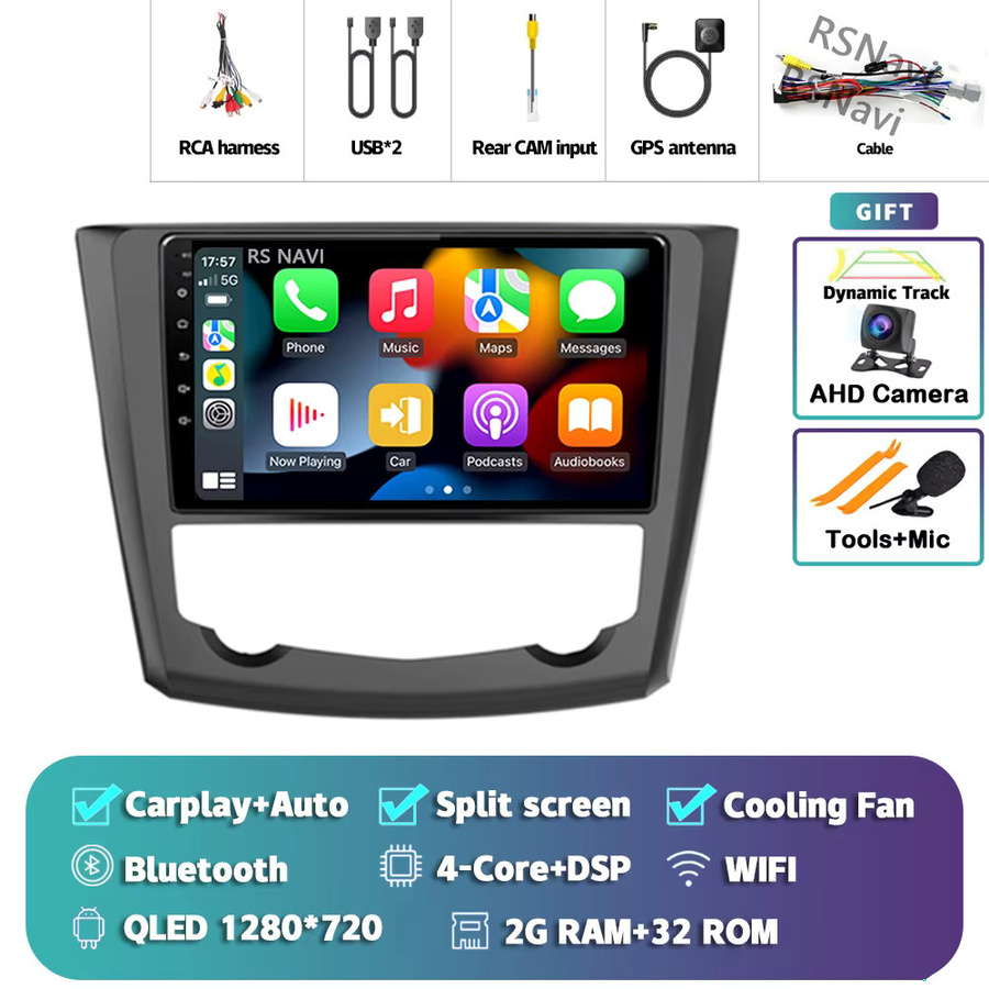 RSNAVI Android 16 Multimedia-Autoradio mit Carplay für Renault Kadjar, 2DIN Stereo Head Unit, Schwarz - Bild 6