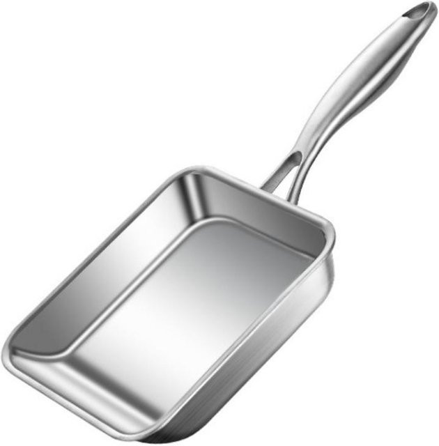 Peanouw Japanische Omelettpfanne aus Edelstahl in Silber, Rechteckige Sandwichpfanne für Eier und Sandwiches - Bild 1