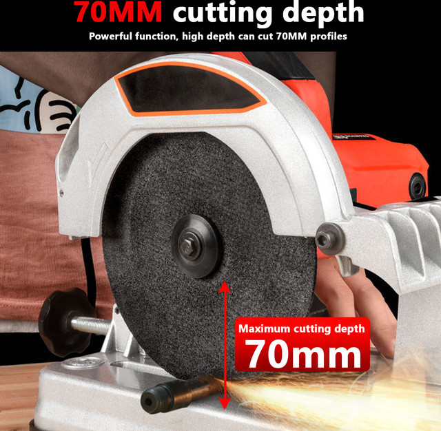 Betuyoo Multifunktionale elektrische Tischsäge mit Führungsschiene für Holz, Metall, Stahl und Aluminium, 220V - Bild 1