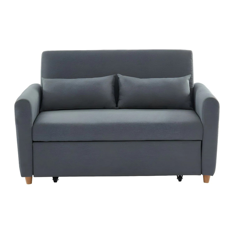 Vente-unique Schlafsofa Ayla in Grau mit Stoffbezug und Schlaffunktion, Breite: 140 cm - Bild 2