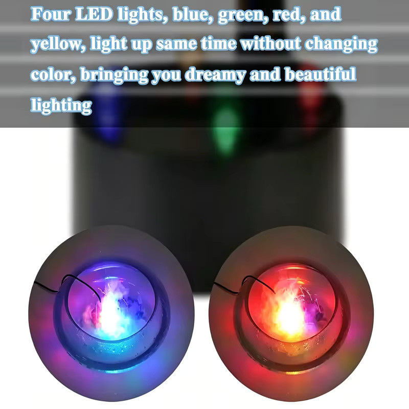 TUNFAN USB Nebelerzeuger mit 4 LED-Farblicht für Aquarium, Teich und Wasserbrunnen, Schwarz - Bild 2