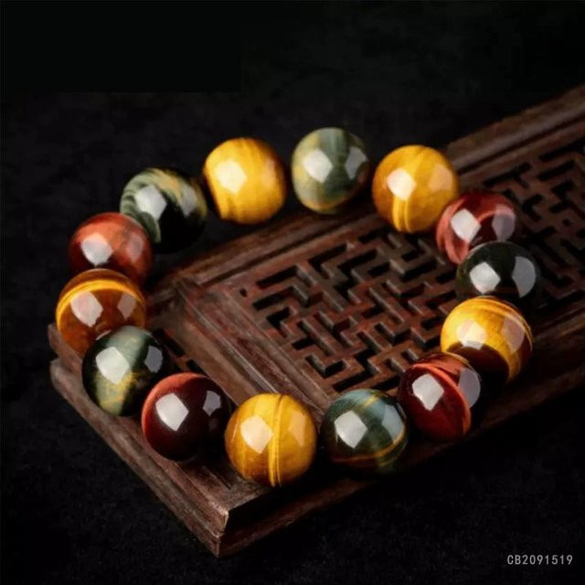 Perlenarmband Tigerauge, Bunt, Herren - Bild 1