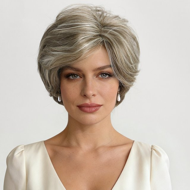 MAISI Pixie-Cut Synthetikperücke, gewellt, 10 Zoll, Damen - Bild 1