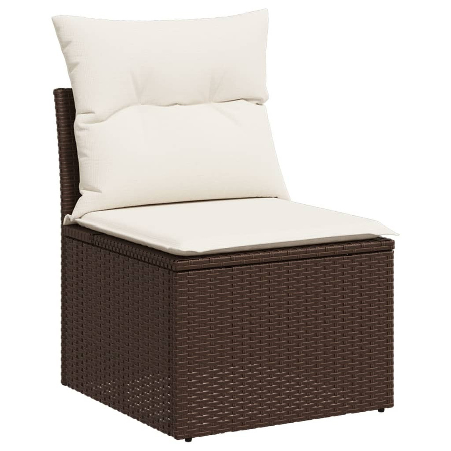 vidaXL 11-tlg. Garten-Sofagarnitur aus Polyrattan mit Kissen, Braun - Bild 5
