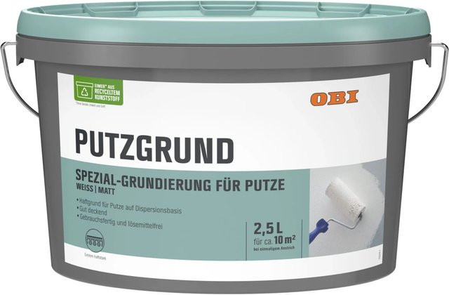 OBI Putzgrund Weiß matt mit Kunstharz-Haftgrund 2,5 l - Bild 1