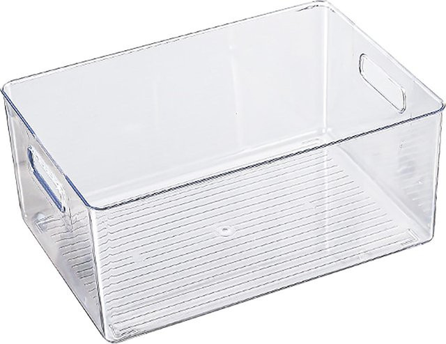 CosyHome Organizer Container aus Kunststoff mit Griff, Transparent/Weiß - Bild 1
