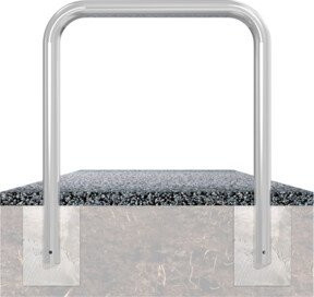 Schake Schutzbügel in Silber, Durchmesser: 76 mm, Breite: 1000 mm, Höhe über Flur: 650 mm, zum Einbetonieren - Bild 1
