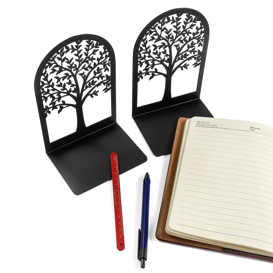 Black Tree of Life Buchstützen aus Metall in Schwarz für Büro und Zuhause - Bild 3