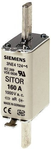 Siemens 3NE4122 Sicherungseinsatz, 125A, 1000V, Farbe: Silber, 3er-Pack - Bild 1