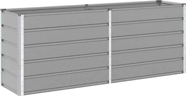 vidaXL Pflanzkübel aus verzinktem Stahl in Hellgrau, B/T/H: 480 x 50 x 45 cm - Bild 1