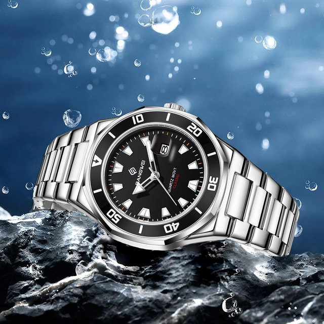 BangWEI Armbanduhr, Quarz, Edelstahl, Silber, Herren - Bild 1