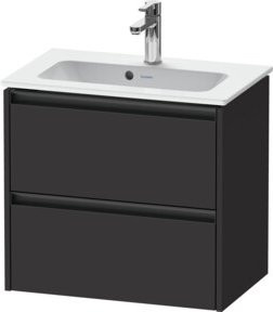 Duravit Waschtischunterschrank Ketho.2 Compact, Farbe: Grau matt, B/T/H: 61 x 39 x 54,9 cm, wandhängend mit 2 Schubladen - Bild 1