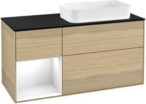 V&B Waschtischunterschrank Finion mit Wandbeleuchtung, Eiche, B/T/H: 120 x 50,1 x 50,1 cm - Bild 1