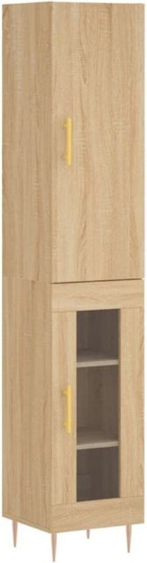 Highboard Vidaxl Sonoma-eiche in Eiche Natur mit Drehtüren aus Holzwerkstoff und Metall, B/T/H: 34,5 x 34 x 180 cm - Bild 1