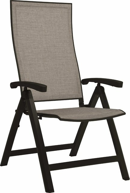 Stern Klappsessel Kari aus Aluminium mit Textilene-Bezug in Grau und Schwarz Matt - Bild 1