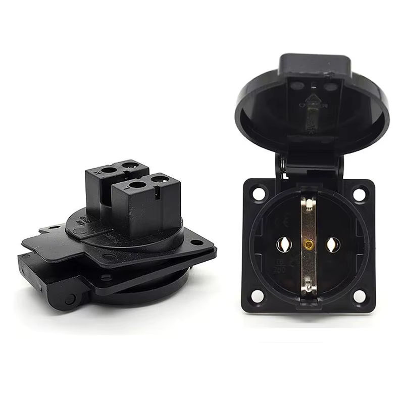 USBO Industrie-Stecker und Buchse IEC320-C13/C14 aus Kupfer in Schwarz mit gerader oder Ellbogenform, 10A 250V - Bild 4