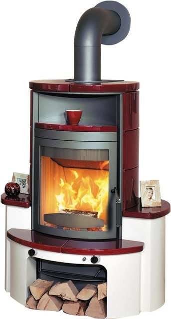 Hark Avenso GT ECOplus Kaminofen in Bordeauxrot mit 8 kW Leistung und Automatik - Bild 1