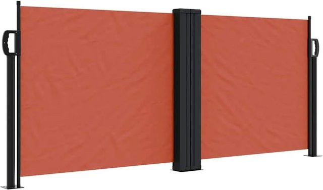 vidaXL Seitenmarkise ausziehbar Terrakottarot, B: 100 cm, B/T/H: 100 x 1000 cm - Bild 1