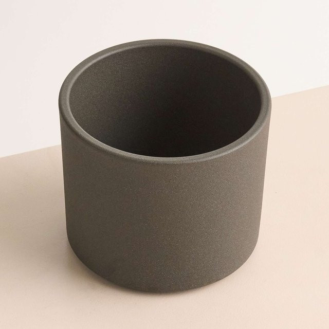 Minimalistischer Keramik Übertopf von BLUME2000 in Anthrazit, Höhe: 15,0 cm, Breite: 13,0 cm, Tiefe: 13,0 cm - Bild 1