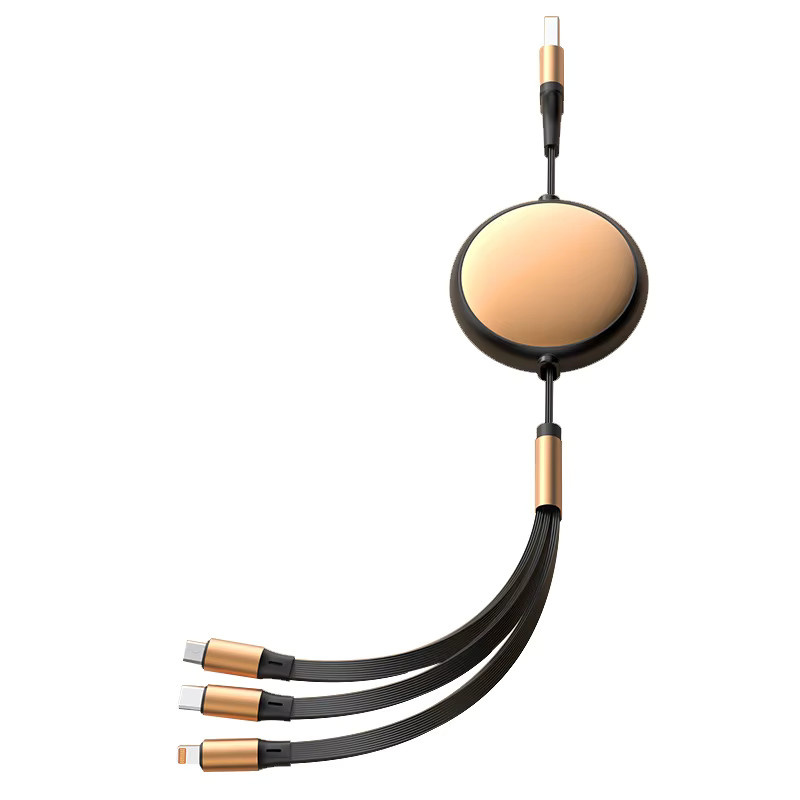 OIITH 3 in 2 USB-C und Micro-USB Ladekabel, 120W Schnellladekabel, einziehbar und tragbar, Schwarz oder Weiß - Bild 4