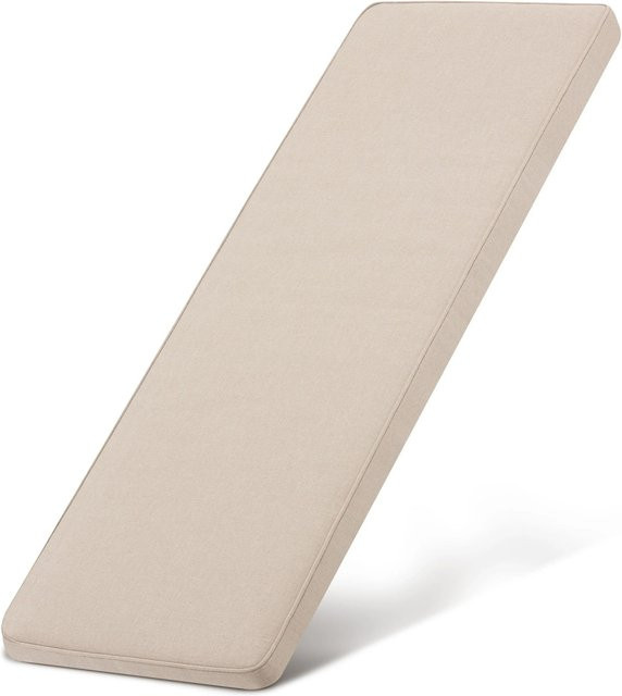 Beautissu Outdoor Bankauflage QD-BK in Beige, wasserabweisend und waschbar, B/T/H: 120 x 48 x 5 cm - Bild 1