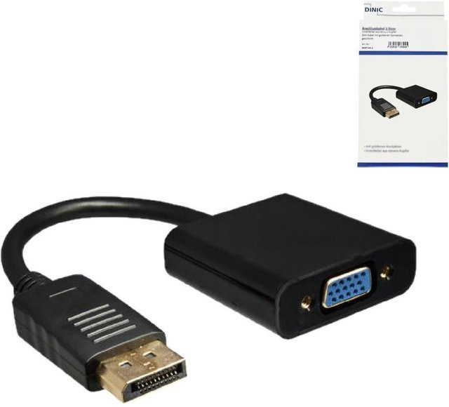 DINIC DisplayPort auf VGA Adapter in Schwarz - Bild 1