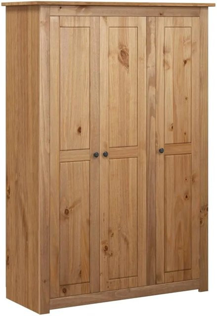 vidaXL Kleiderschrank Panama Serie aus Massivholz Kiefer, 3-türig, Braun, B/T/H: 118 x 50 x 171,5 cm - Bild 1