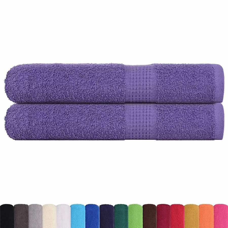 vidaXL Saunatücher 2er-Set aus 100% Baumwolle in Lila, B/H: 80 x 200 cm, 360 g/m² - Bild 2