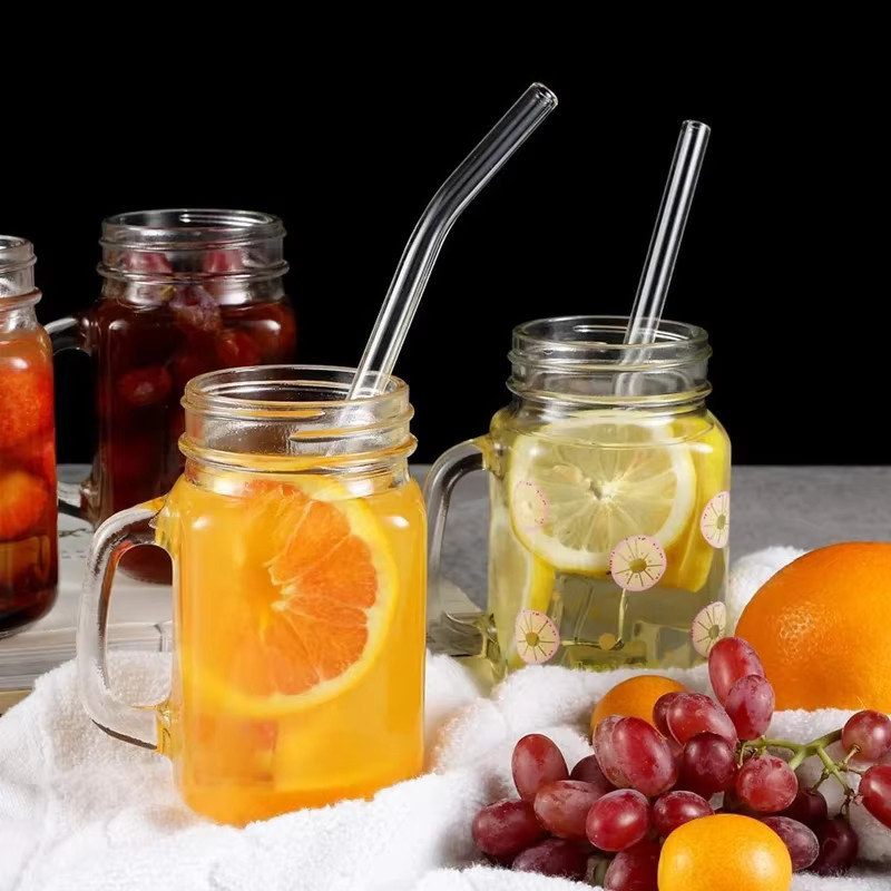 LYthE Glas-Trinkhalme transparent, 20 Stück, 25 cm Länge, wiederverwendbare Trinkhalme für Smoothies, Milchshakes und Cocktails - Bild 2