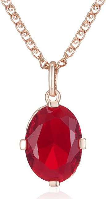 Halskette mit Anhänger, Kupfer, Roségold, Zirkonia, Damen - Bild 1