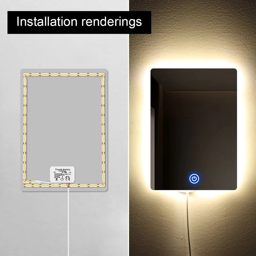 Kapazitiver LED Dimmer Schalter mit Touch Sensor für 12V Badezimmer Spiegel und Hintergrundbeleuchtung in Weiß - Bild 4