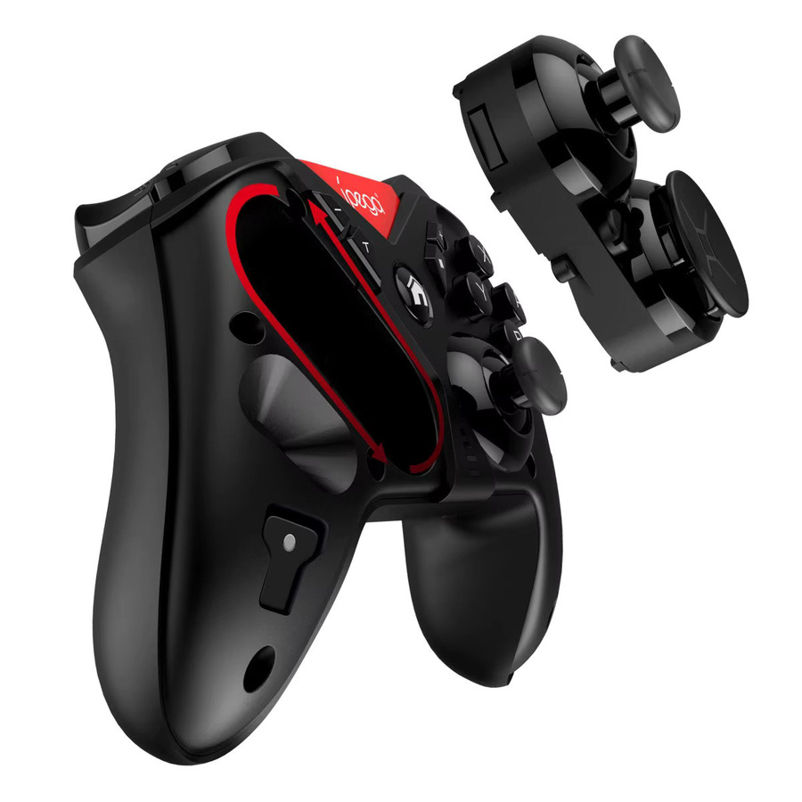 Ipega Kabelloser Bluetooth-Spielcontroller mit 3D-Wechselabdeckung, Programmierbar und Vibrationsfunktion für Nintendo Switch, Android und PC, Schwarz - Bild 2