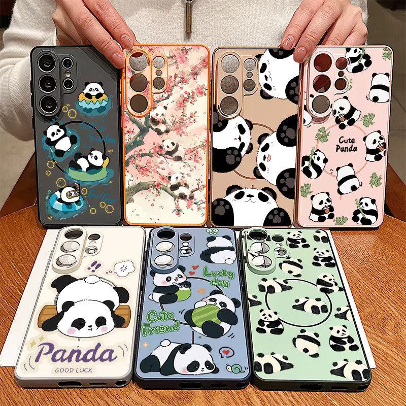 Magnetische Handyhülle mit Panda-Muster für Samsung Galaxy S26 S25 S24 S23 FE A55 A54 A36 A16 5G in Schwarz und Multicolour - Bild 4